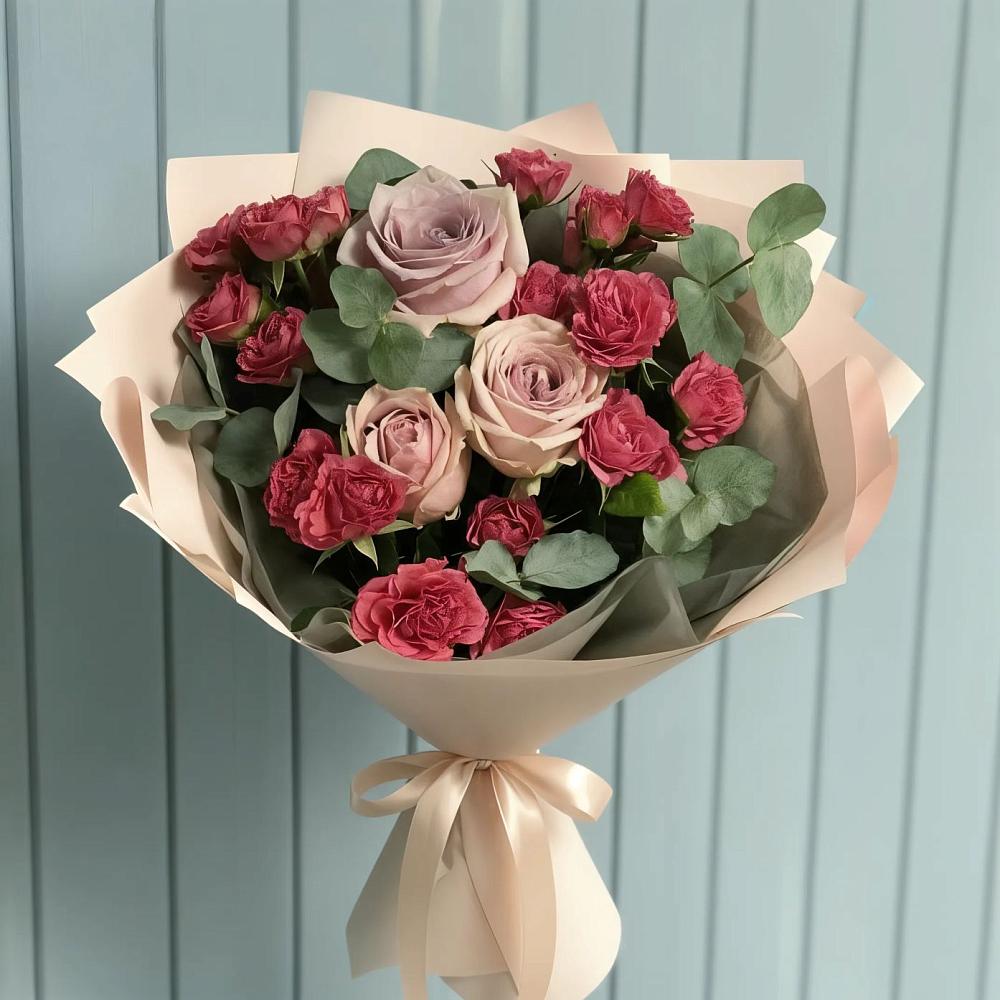 Букет цветов из: Гвоздики и Розы в Краснокаменске Забайкальского края