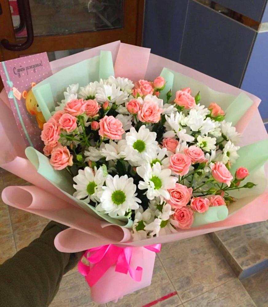 Букет цветов из: Розы и Хризантемы в Краснокаменске Забайкальского края