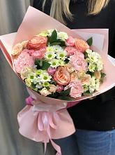 Букет нежные объятья в Краснокаменске Забайкальского края Букет цветов из: Гвоздики, Розы и Хризантемы в Краснокаменске Забайкальского края