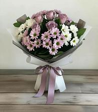 Букет цветов из:  Хризантемы и Розы в Краснокаменске Забайкальского края