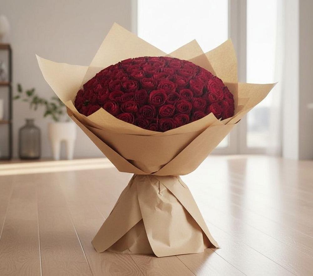 Букет 101 Красная роза в Краснокаменске Забайкальского края