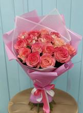 Букет 15 Розовых роз Равель в Краснокаменске Забайкальского края